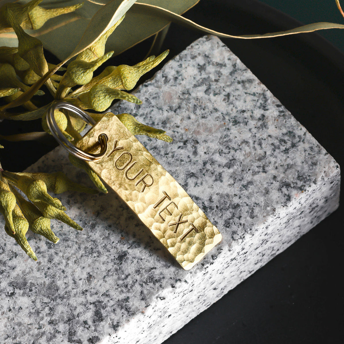 Personalised Text Brass Keyring | Brass | Empire Copper