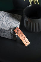 Planished Copper Keyring Personalised Engraving Empire Copper Portrait Websize